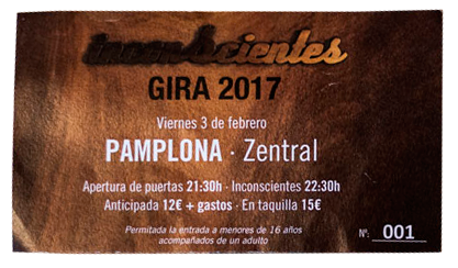 Entrada Inconscientes Zentral Iruñea 2017