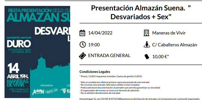 Entrada Desvariados Almazán 2022