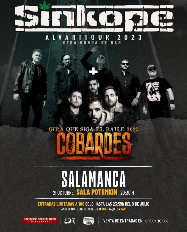 Cartel del concierto de Sínkope en Potemkin, Salamanca, en octubre de 2023