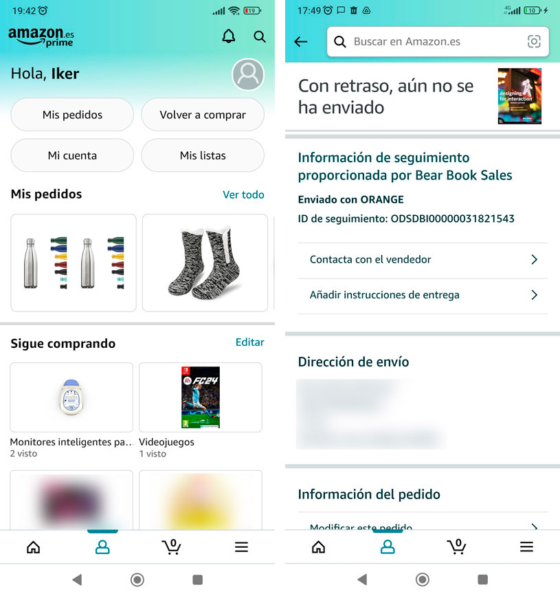 Capturas de pantalla de la app de Amazon II